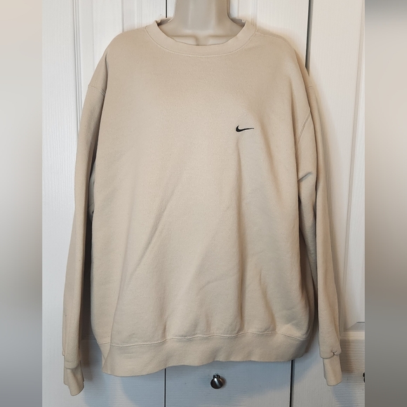 Nike Other - Nike Vintage 1990s Cream Crewneck Sweater with Ribbed Cuffs XL Mens